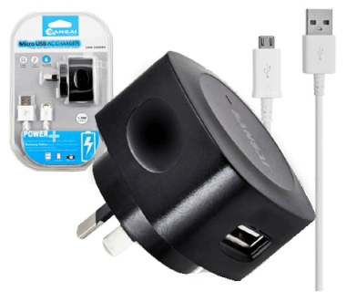 Wall Charger Charge/Micro Usb Charging Cable For Samsung Galaxy/HTC Black