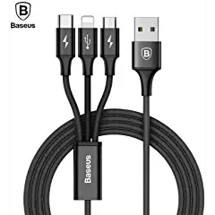 3 in 1 Micro USB + Type-C + Lightning and Micro 0.8m Sync Charge Cable
