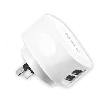2.1A Dual Port USB AC Adapter Wall Charger White